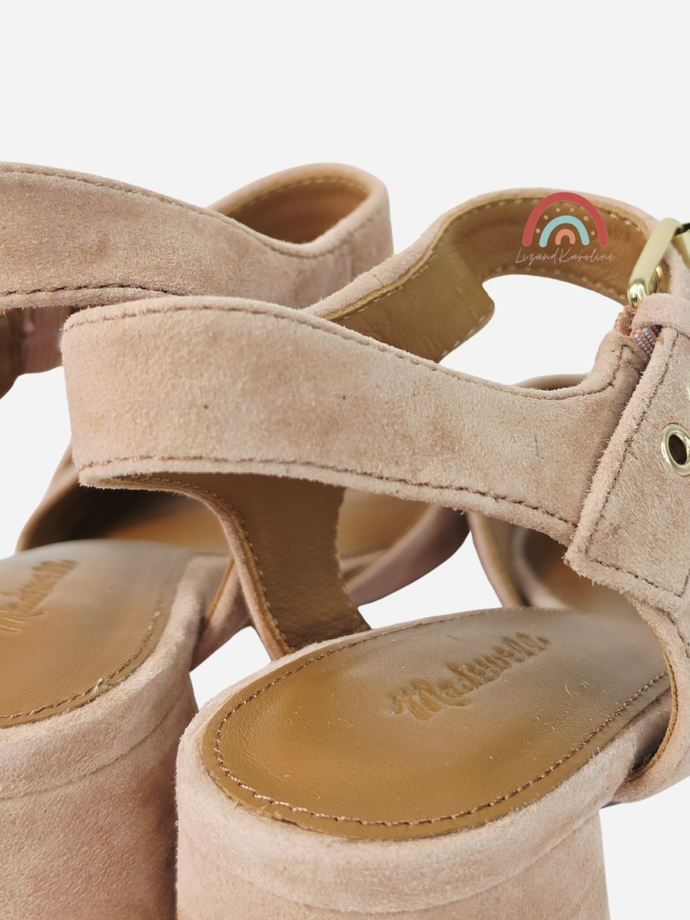 New! Madewell The Neeka Ankle-Strap Heeled Sandal in Suede Warm Umber 8 - Picture 11 of 15